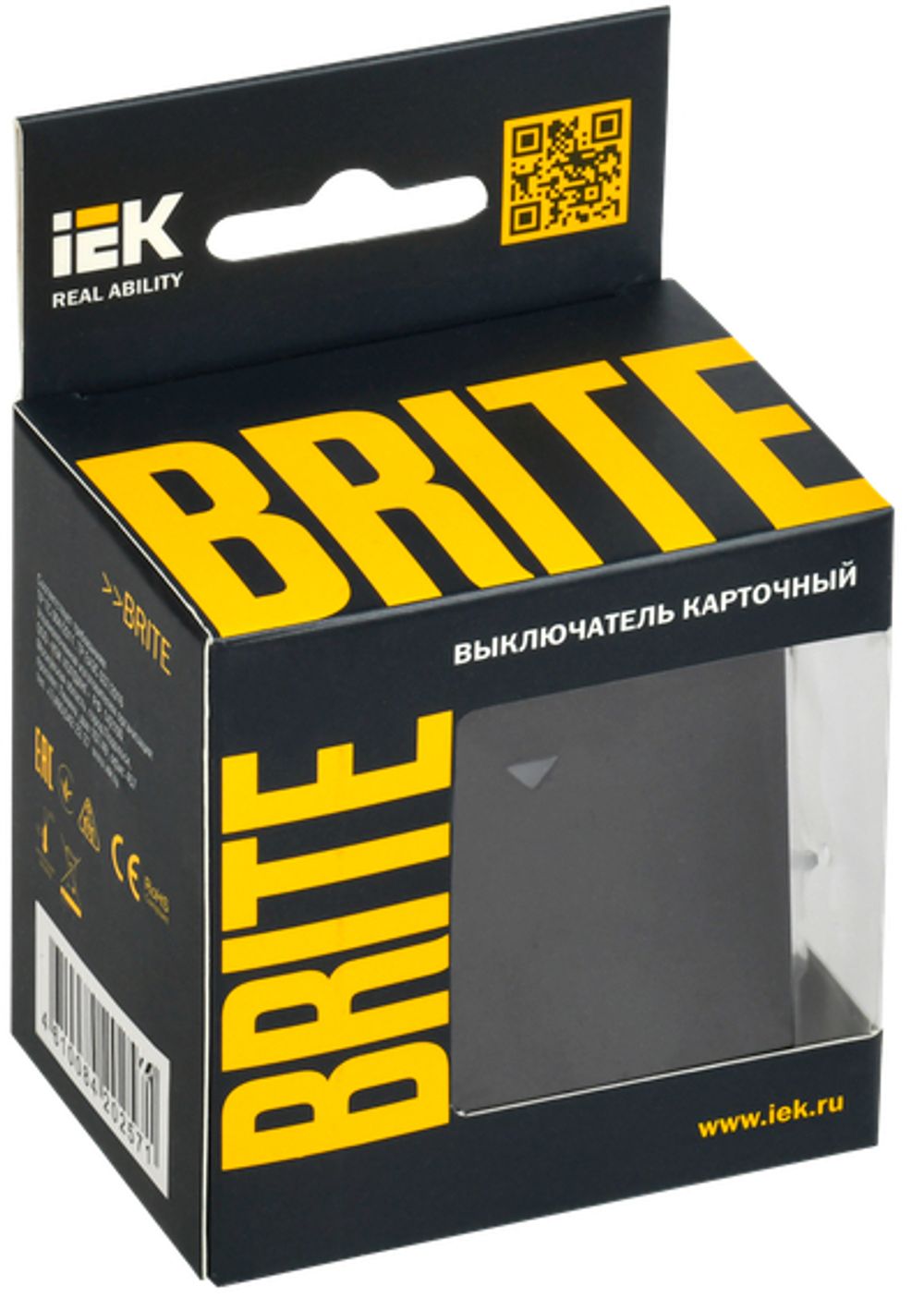 BRITE Выключатель карточный 30А ВС10-1-8-БрГ графит IEK