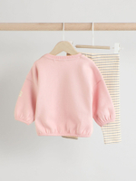 Свитшот и легинсы в комплекте для малышей Next AA6-493, Розовый, Песочный