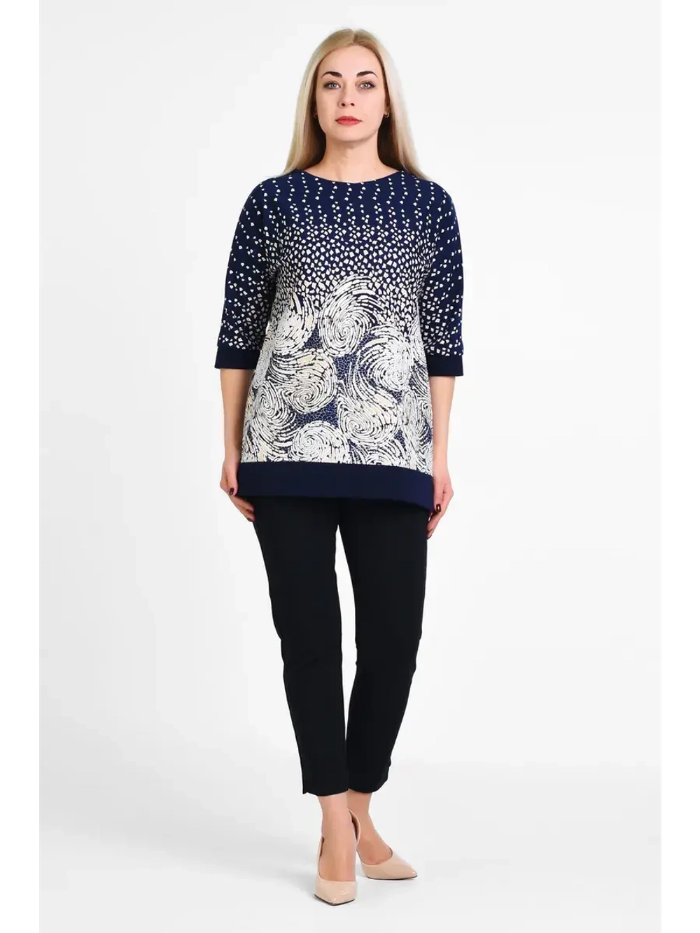 Блузка трикотажная джемпер с рисунком