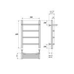 Полотенцесушитель водяной Point Афина PN04156P П3 500x600 с полкой, хром