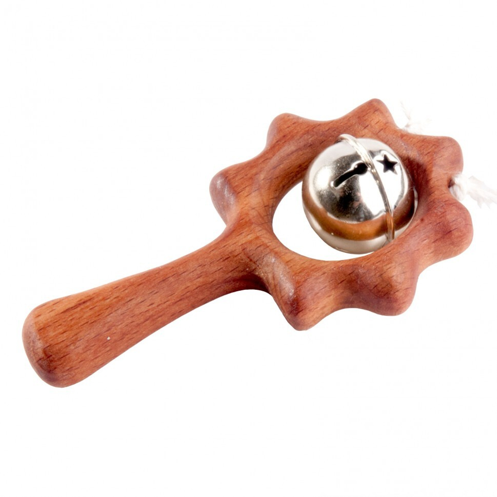 Деревянная погремушка с бубенцом Солнышко Леснушки