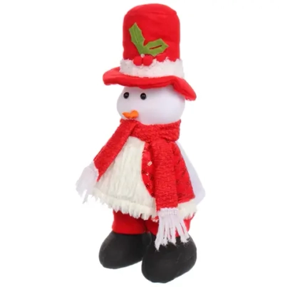 Сувенир новогодний «Новогоднее настроение - Снеговичок» 14*30*8 см, Красный (с подсветкой)