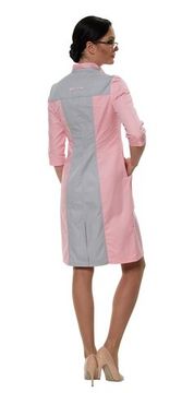 Халат женский LL1101 (розовый/серый)