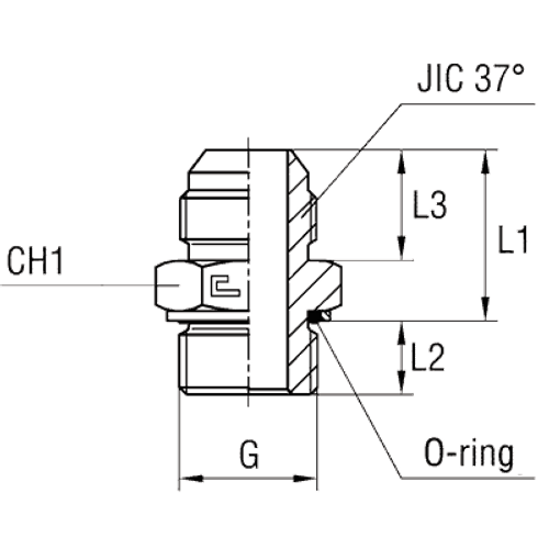 Штуцер FH JIC 1.5/8" BSP 1"