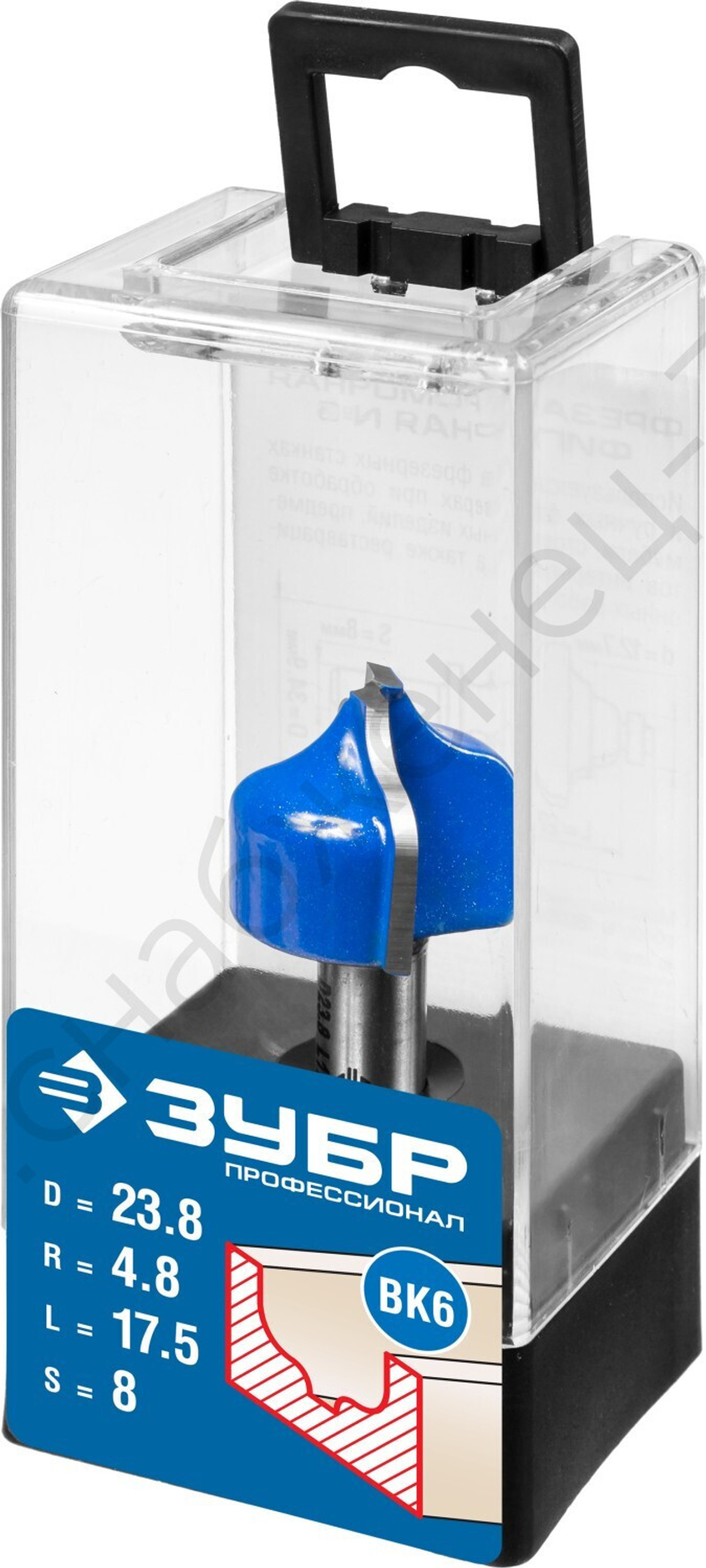 ЗУБР 23,8x16мм, радиус 4.8мм, фреза пазовая фасонная №2