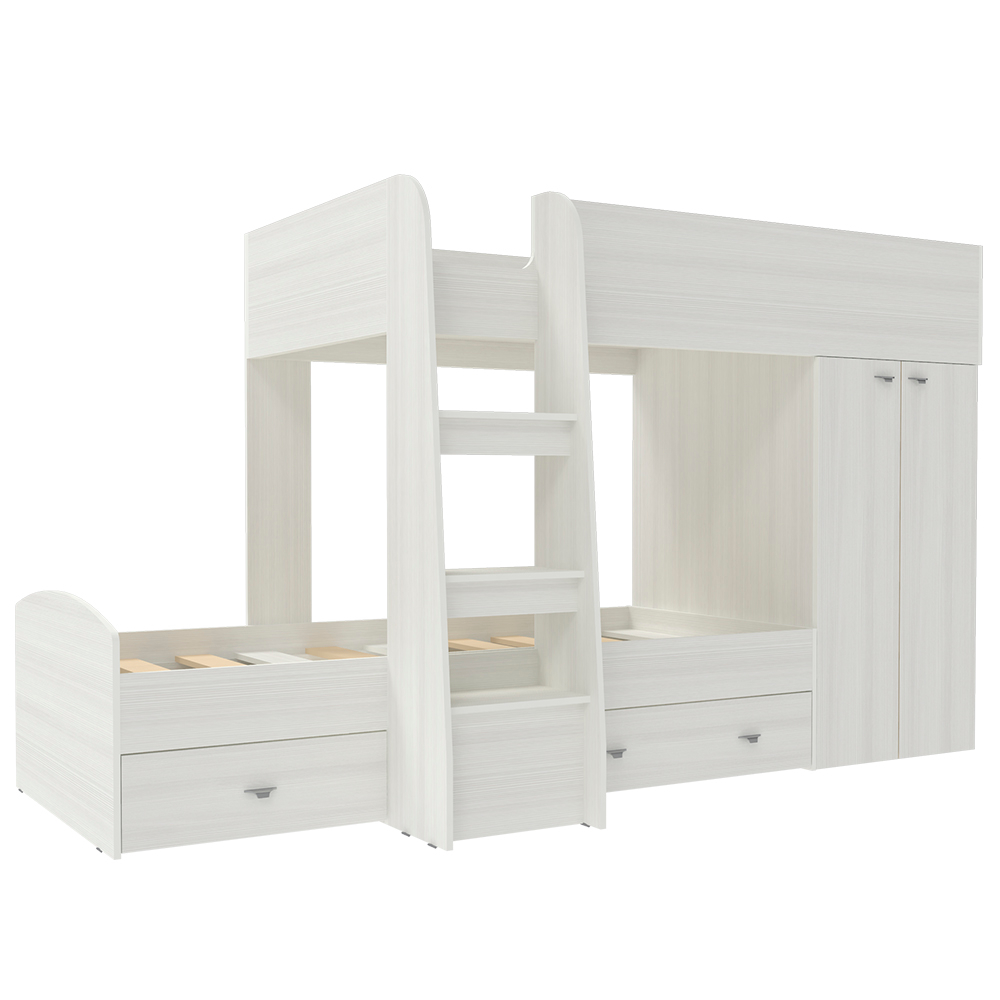 Двухъярусная кровать КарИВи Голден Кидс 2 Белое Дерево Белое Дерево