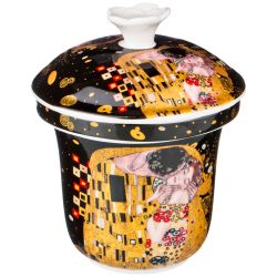 КРУЖКА ЗАВАРОЧНАЯ С СИТОМ "ПОЦЕЛУЙ" (Г. КЛИМТ) 400 МЛ ЧЕРНЫЙ (КОР=24ШТ.)