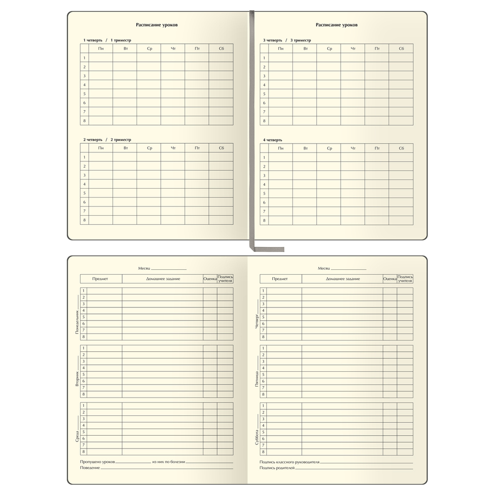 Дневник 1-11 кл. 48л. (ЛАЙТ) "Total gray", иск. кожа, тиснение, цветн. срез, ляссе, BG