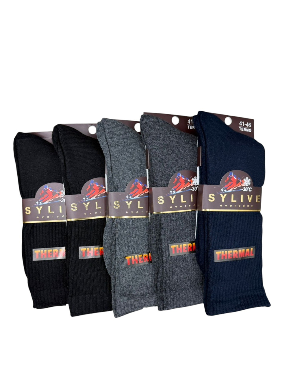 Мужские высокие махровые термо носки - набор 10 пар