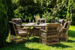 "Эспрессо–150 C" обеденная группа плетеная, цвет соломенный