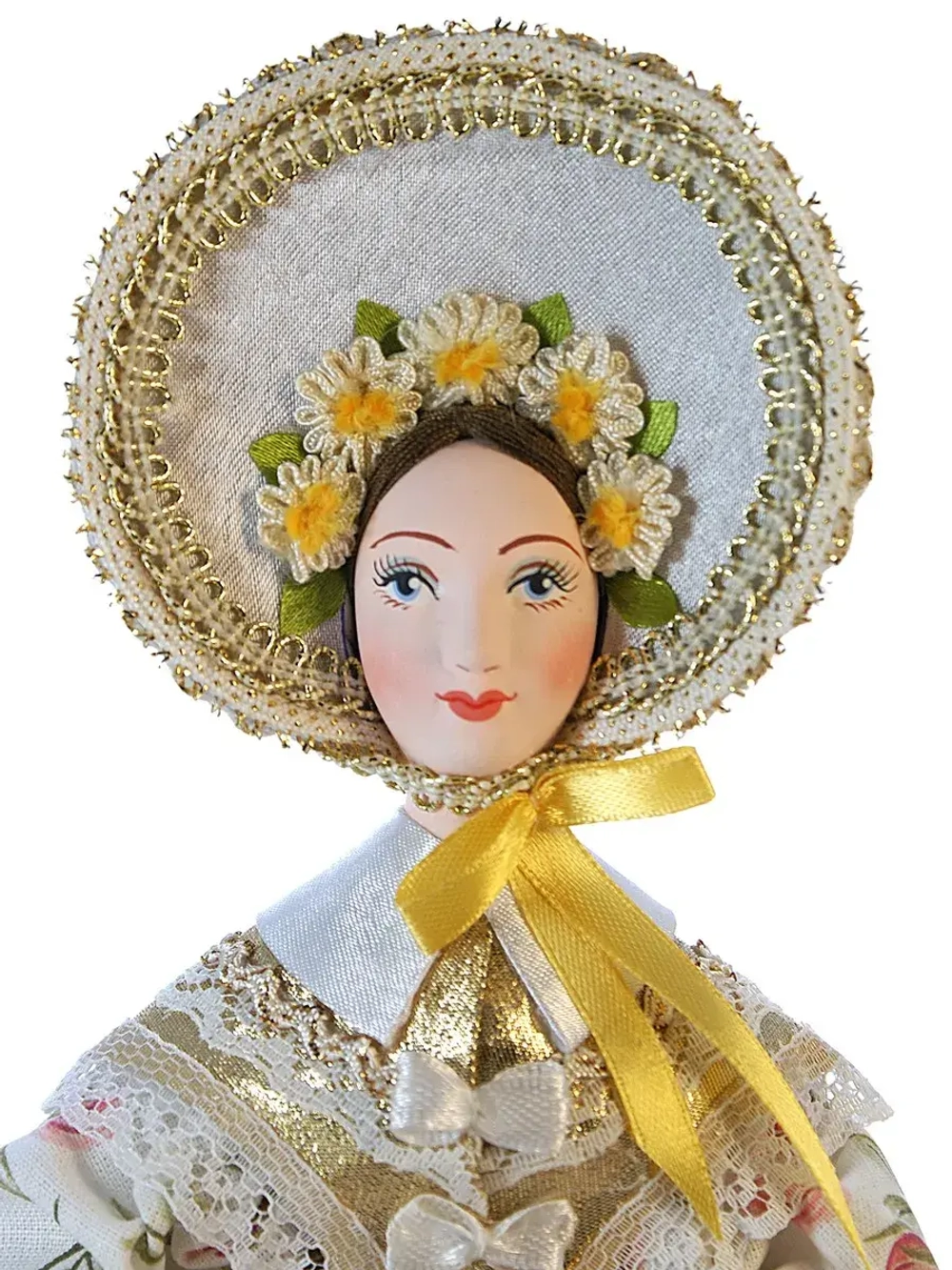 Кукла коллекционная Барышня в летнем ситцевом платье 19 века