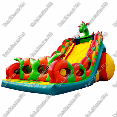 Батут-горка "Дракон 2" без шипов, 14*7*9 м