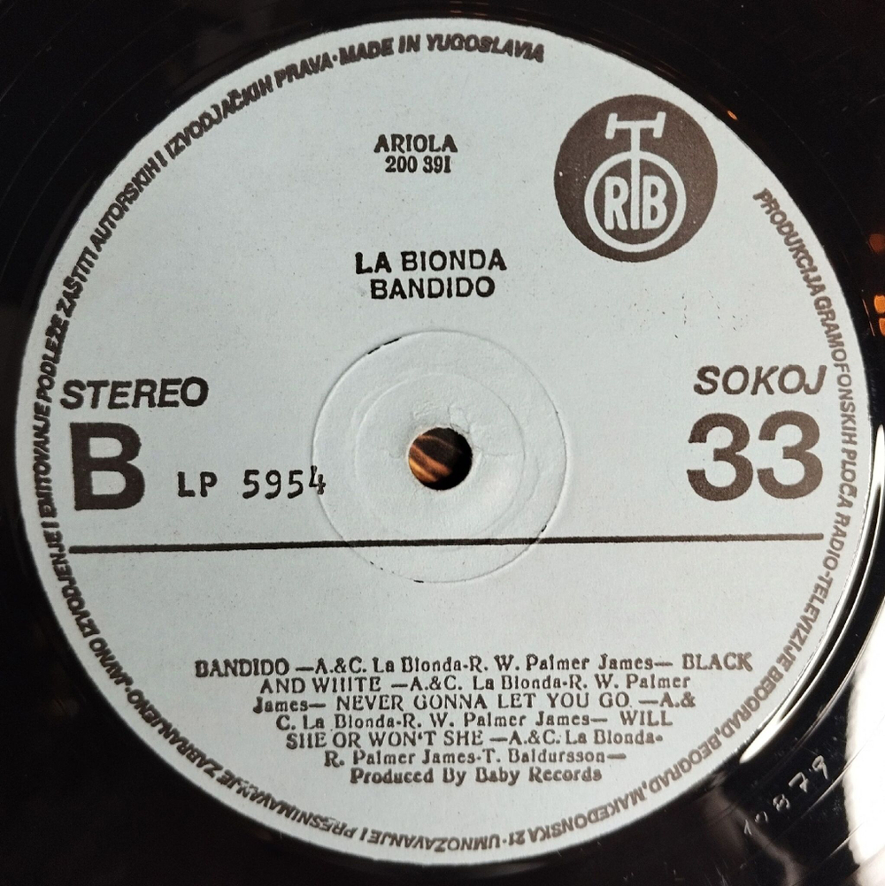 Винтажная виниловая пластинка LP La Bionda Bandido (Югославия 1979)