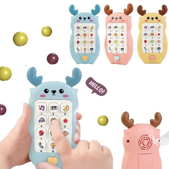 Интерактивный детский телефон - развивайка " Оленёнок " , в ассортименте