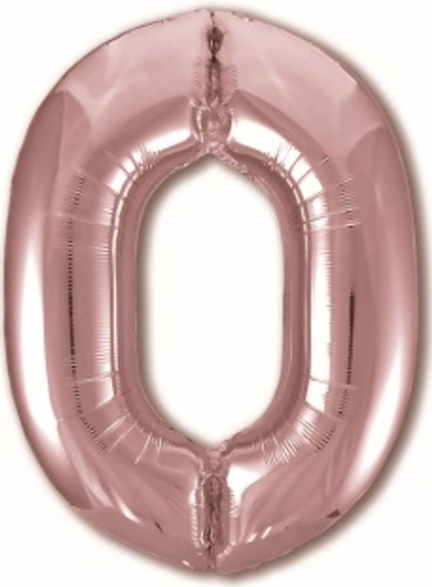 Agura Шар 40'' / 102 см "Цифра 0" Slim Розовое Золото (БГ-60)
