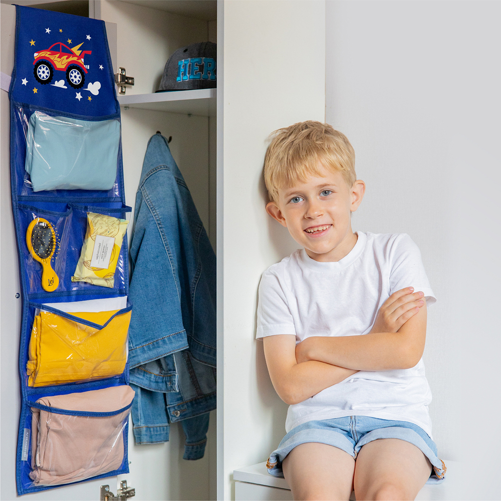 Кармашки в садик 85х24 Машинка (синий)