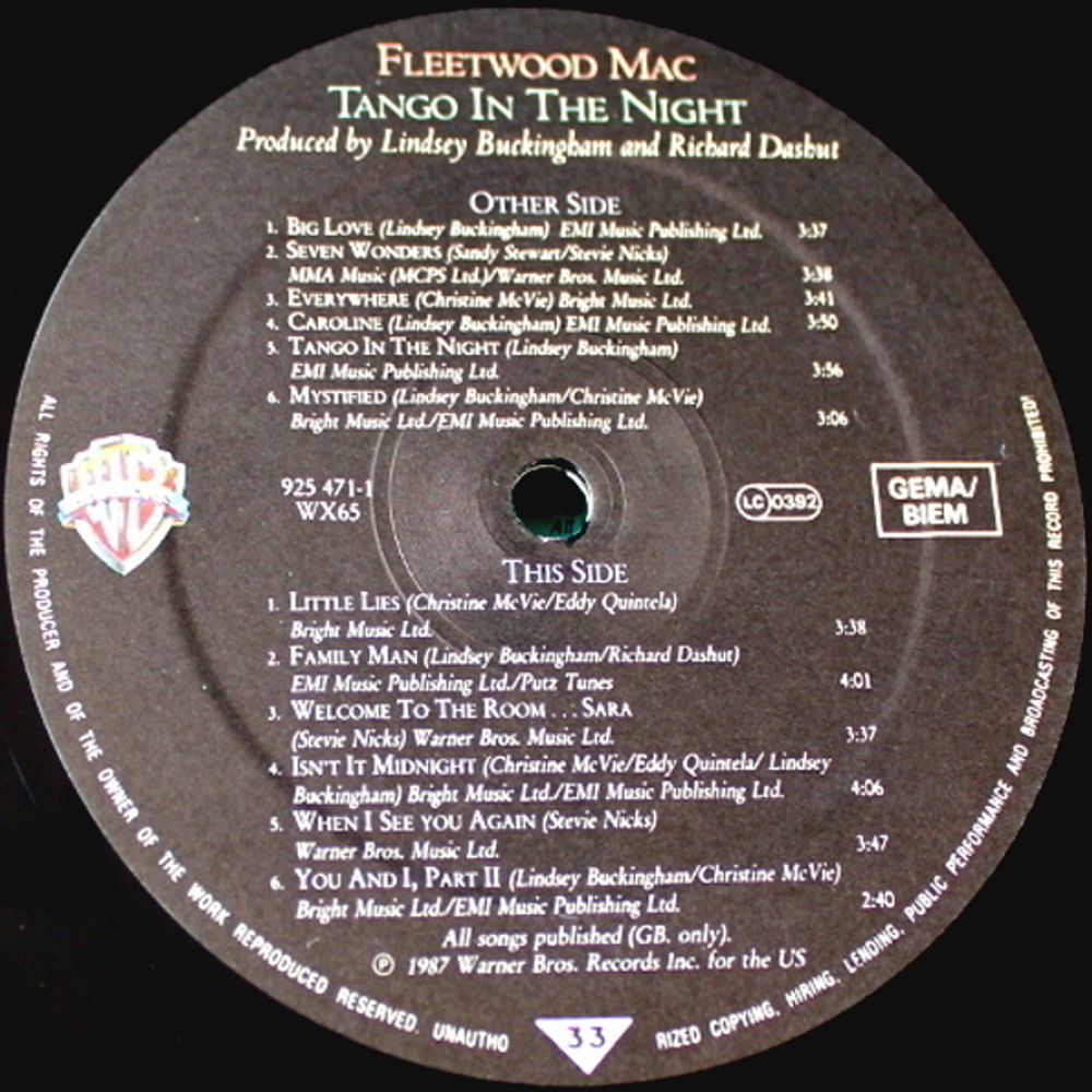 Fleetwood Mac / Tango In The Night (LP)