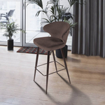 Стул барный Richard, бархат коричневый 12