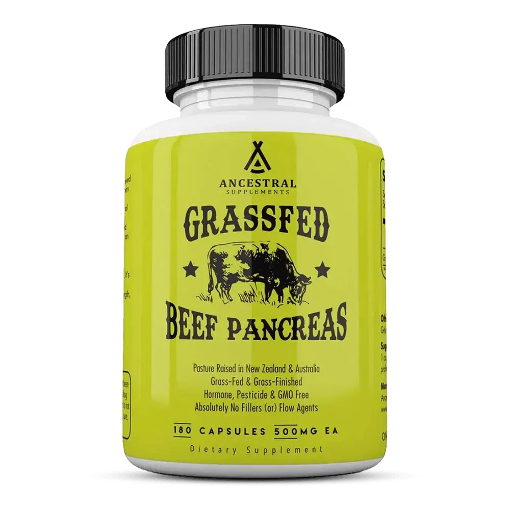 Ancestral Supplements - Grass fed Beef Pancreas 180 capsules 500mg