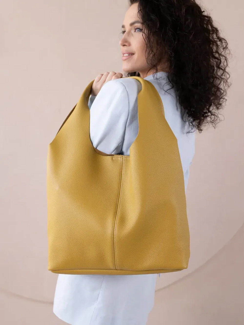 Сумка через плечо шоппер натуральная кожа