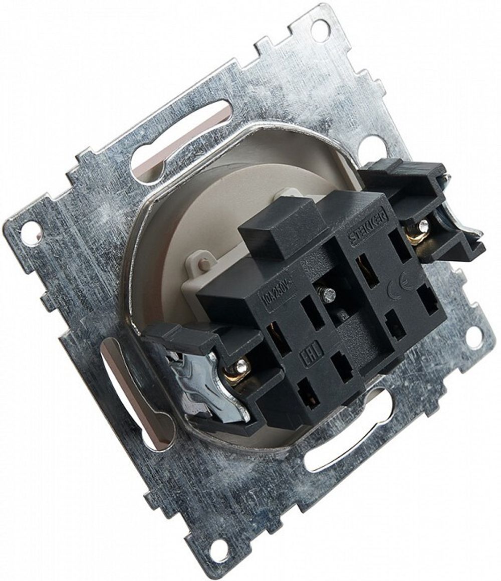 Розетка без заземления и со шторкой, без рамки Stekker Катрин 39581