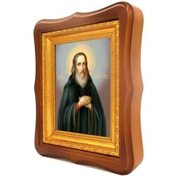 Исаакий Печерский преподобный затворник. Икона на холсте.