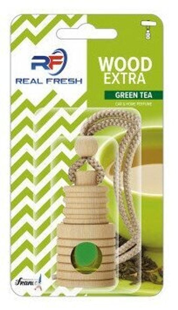 АРОМАТИЗАТОР С ПОДВЕСКОЙ REAL FRESH EXTRA WOOD GREEN TEA 5ML