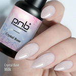 База светоотражающая сверкающая PNB молочная 8 мл УФ/ЛЕД/Crystal Base PNB milk 8 ml