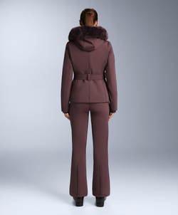 OYSHO Водонепроницаемые эластичные брюки-клеш SKI, темно-винный