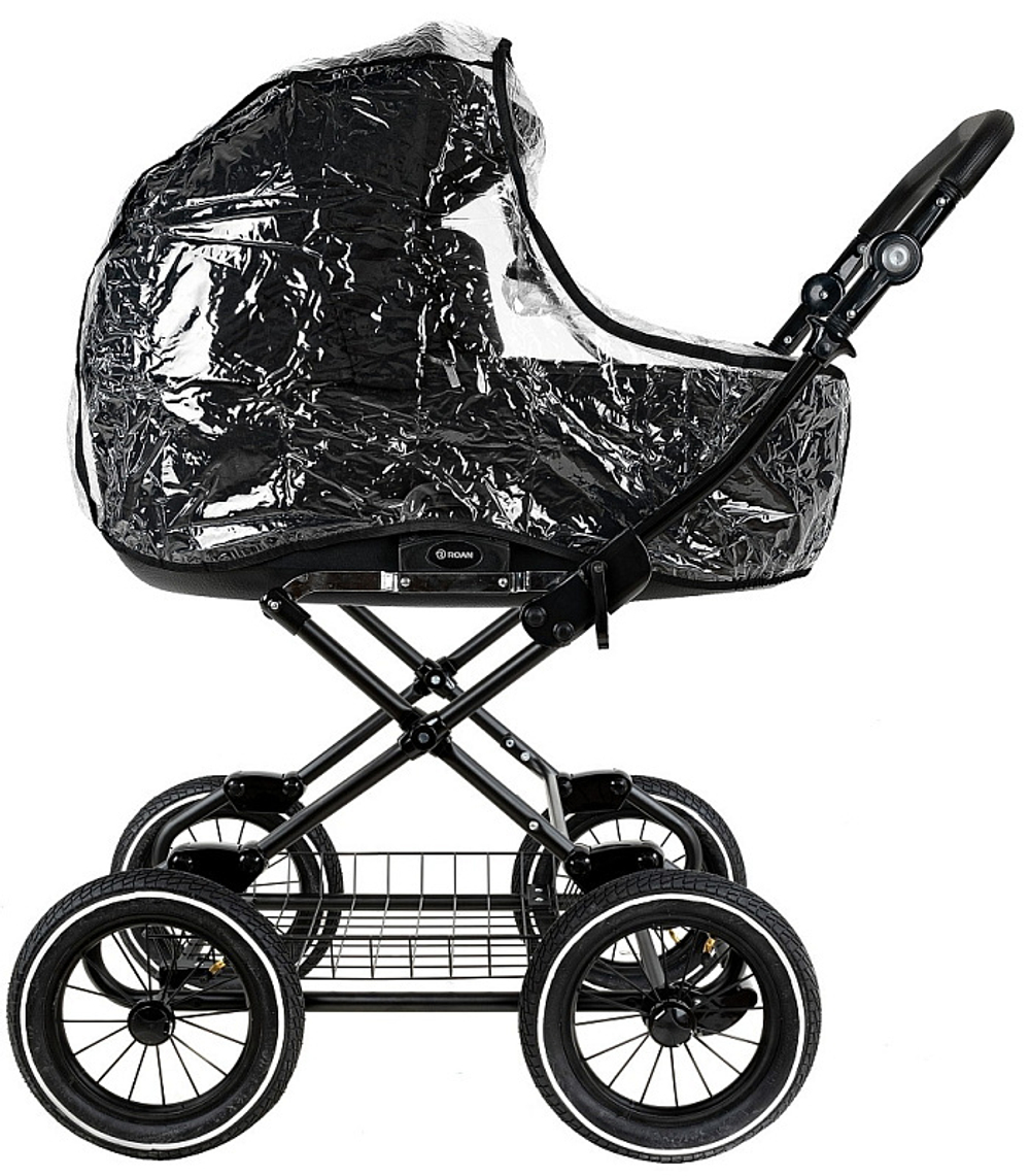 Детская коляска Roan Bass Next Classic d12 2.0 3 в 1 с автокреслом Tutis Elo Black BNC/85/2 Caviar/Black/руч.Cappuccino