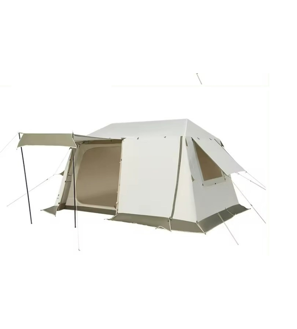 Палатка Naturehike Village 8.5 AIR 4-местная, надувной каркас, бело-коричневая