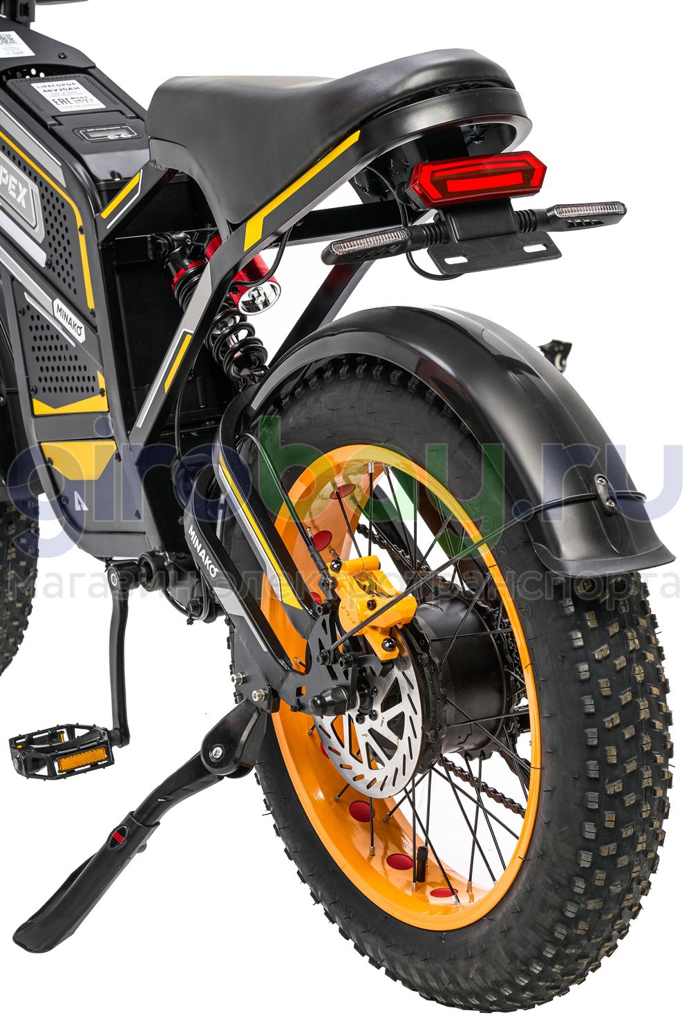 Электровелосипед Minako APEX (48V/20Ah) - Желтый фото №6