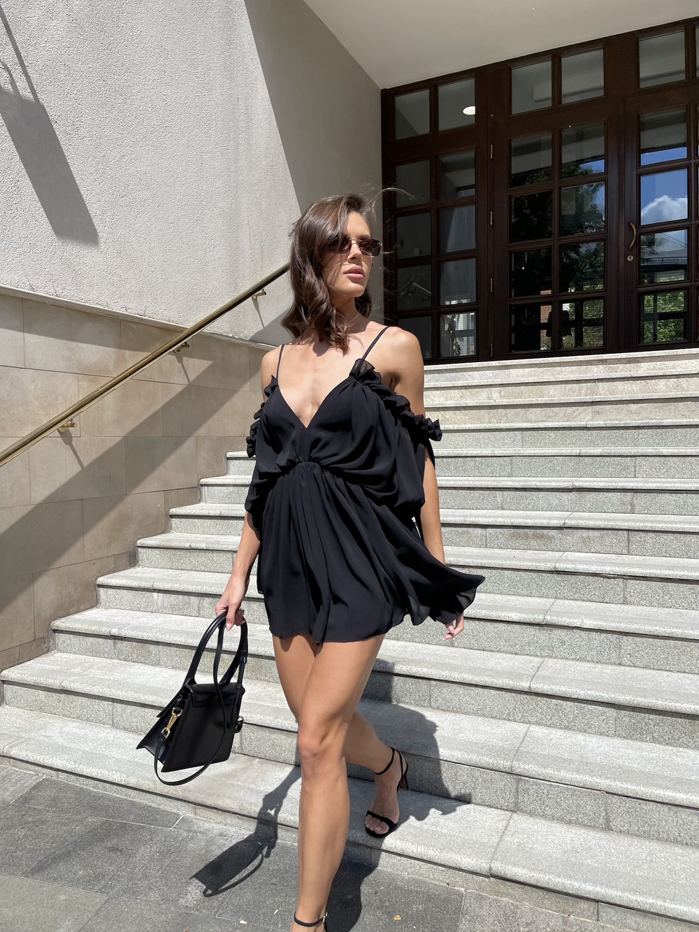 Шифоновый Комбинезон Черный