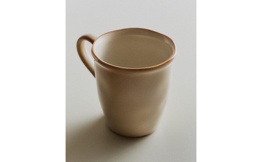 Zara Home чашка из каменной керамики, цвет кремовый, 12 см