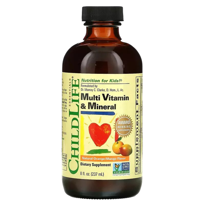 Мультивитаминный и минеральный комплекс, Апельсин/Манго, Multi Vitamin &amp; Mineral, ChildLife, 237 мл.