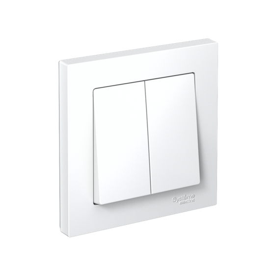 Выключатель 2-кл. СП AtlasDesign 10А IP20 (сх. 5) 10AX в сборе бел. SE ATN000152