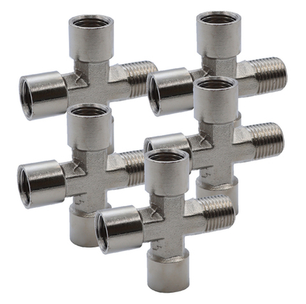 KraftWell KRW-TC14F3M-5 Переходник "крест" 3*F1/4" - M1/4", 5 шт