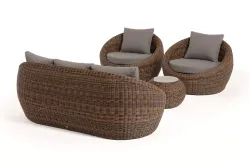 "Барселона" лаунж-зона из искусственного ротанга, цвет коричневый