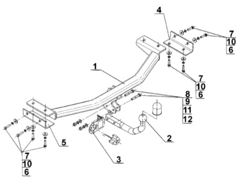 Фаркоп на Kia Sportage 2010-2015 без снятия и подрезки бампера (паспорт и сертификат в комплекте)(без электрики) Steinhof.K-028