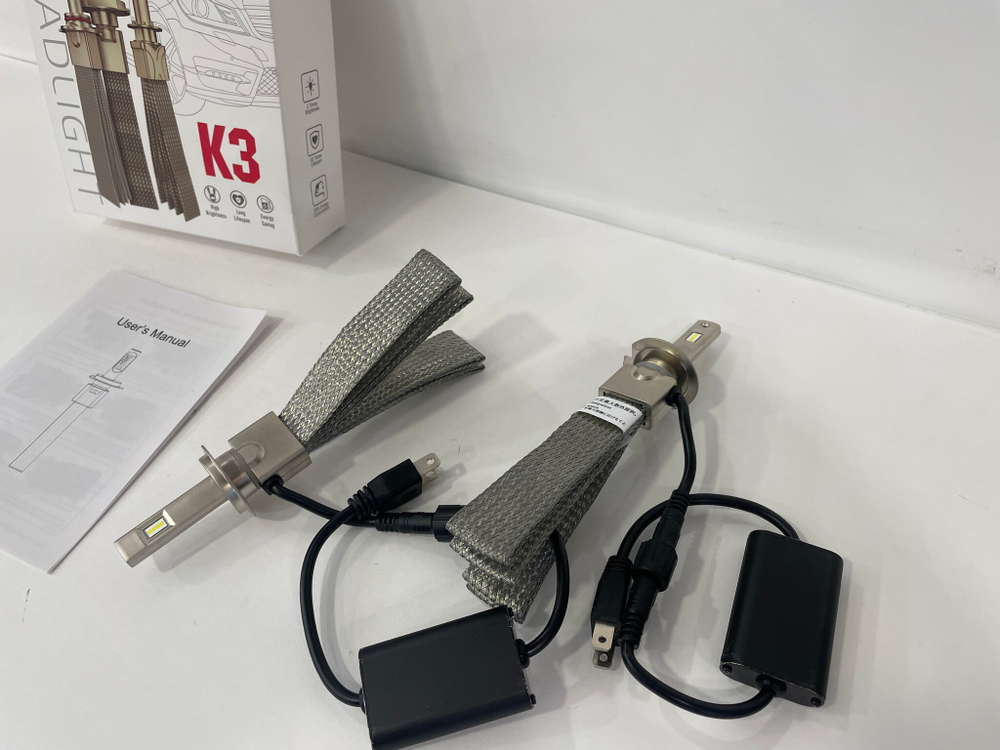 H7 / Светодиодные лампы K3, без вентилятора, 12v, 55w (2 шт. / комплект)