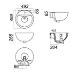 Умывальник-тюльпан "Art-50" с отв (Sanita Luxe)