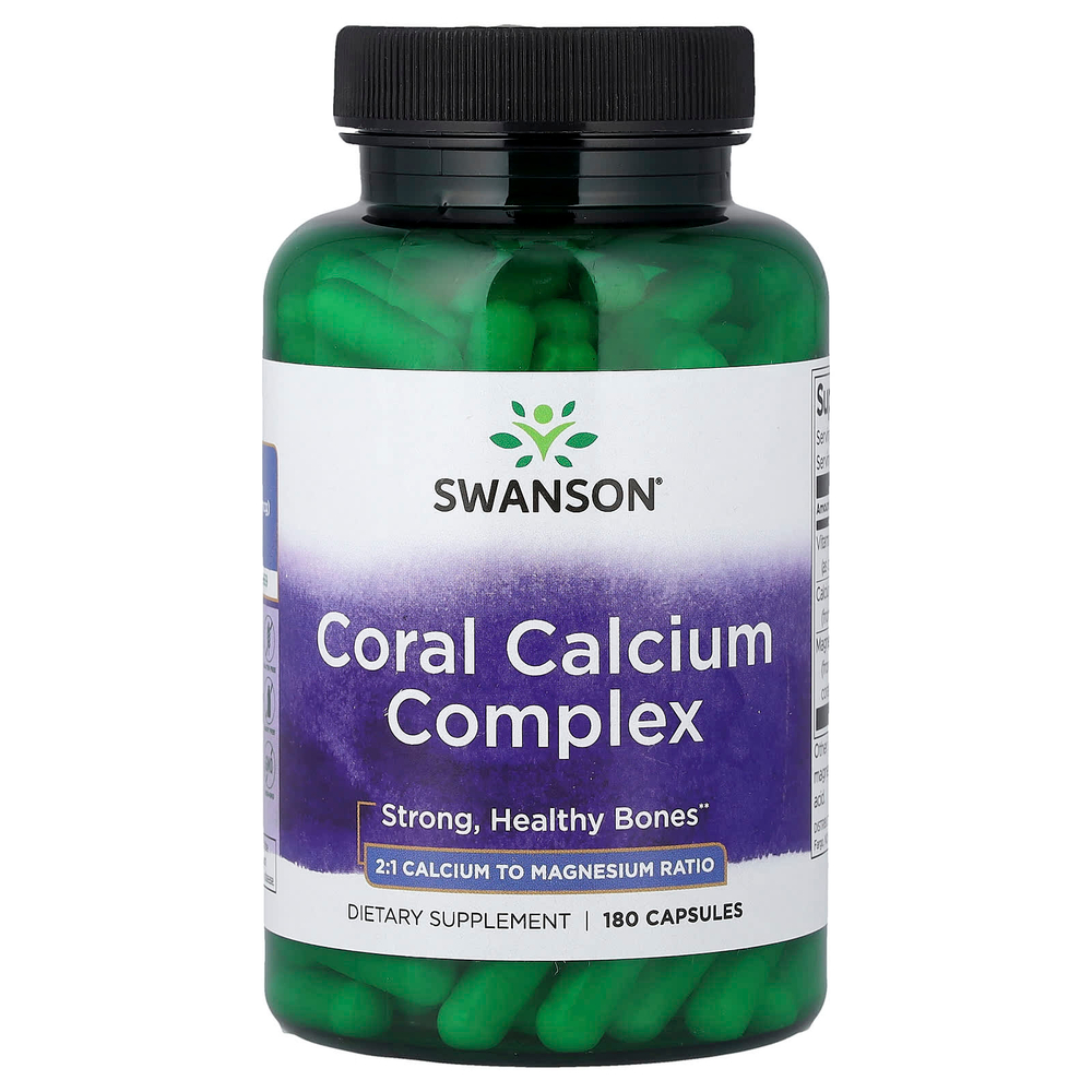 Swanson Vitamins, Коралловый кальций, 180 капсул