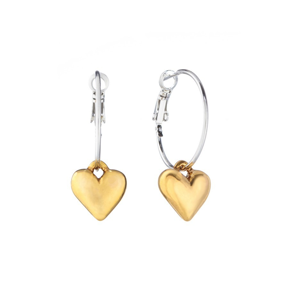 "Далида" серьги в золотом покрытии из коллекции "Сердечки" от Jenavi  с замком конго