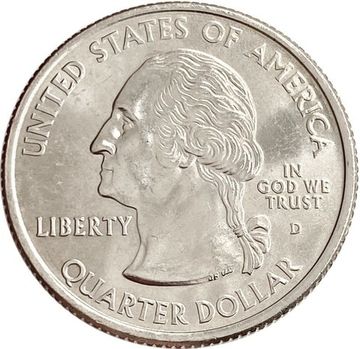 25 центов (1/4 доллара, квотер) 2007 США «Штат Вайоминг» (D)