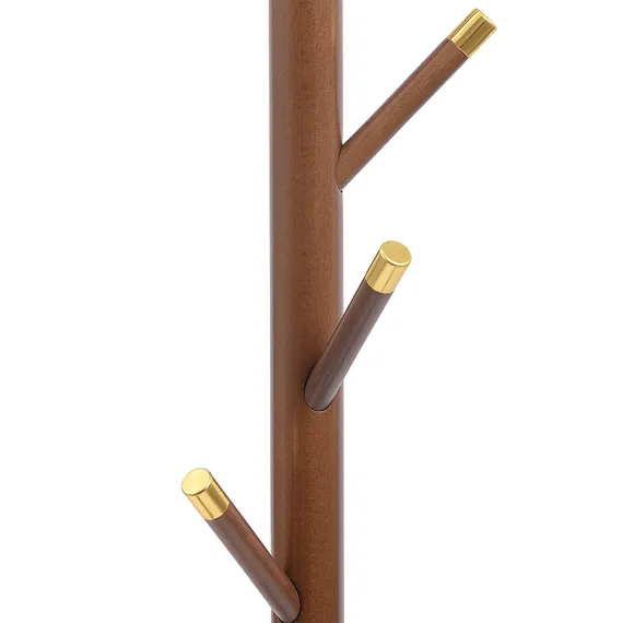 Напольная вешалка Bakken, 180 см, золотистый хром/светлый орех