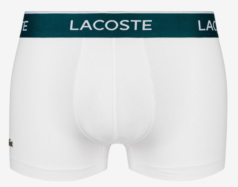 Мужские спортивные боксеры Lacoste Casual Cotton Stretch Boxer 3P - белый