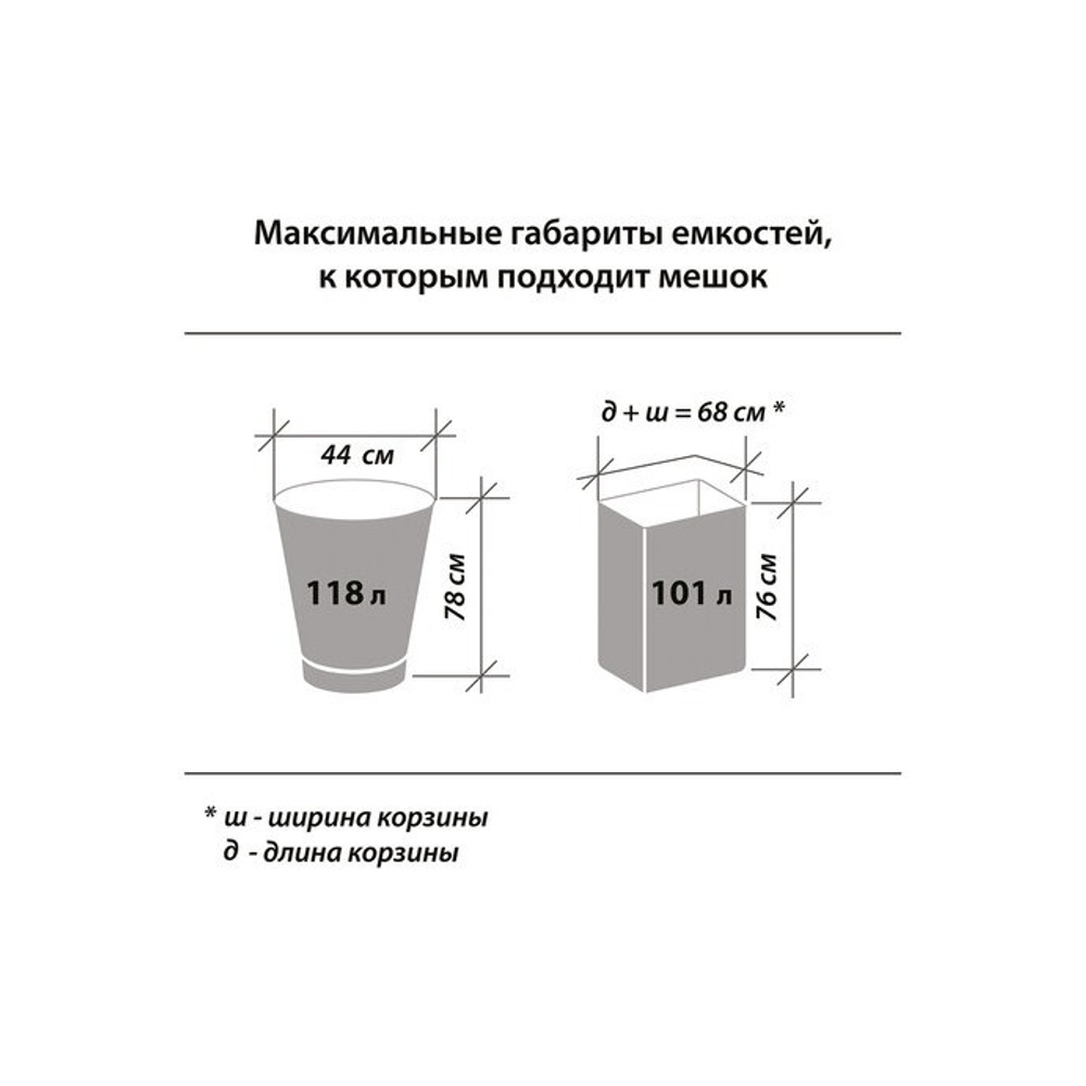 Мешки д/мус. 120 л. 10 шт. 20мкм 70х110см, LAIMA, 601386