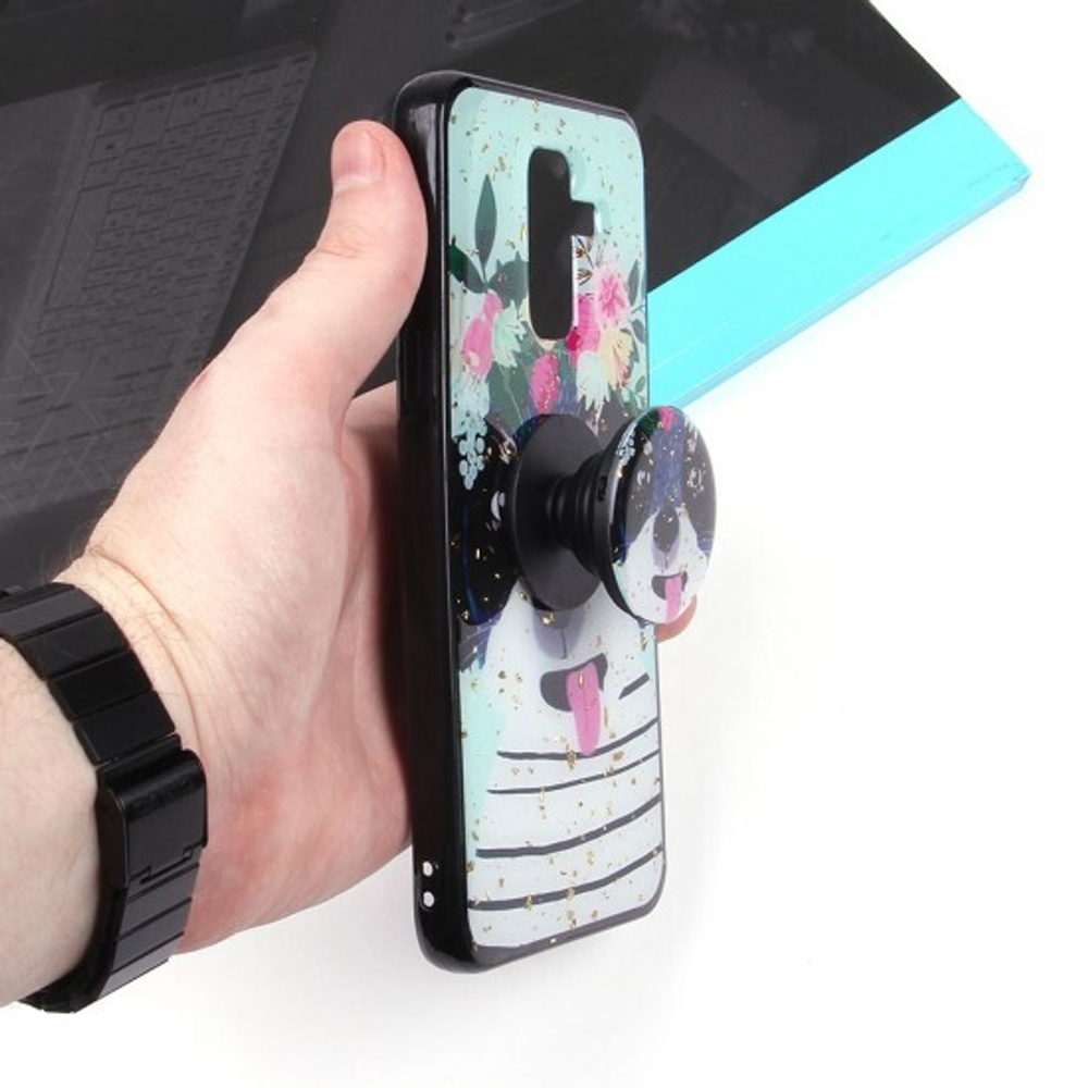 Чехол ТПУ с попсокетом для Samsung Galaxy J8 (2018), 010895