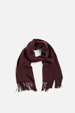 ZARA ШАРФ С БАХРОМОЙ, КАШТАНОВЫЙ