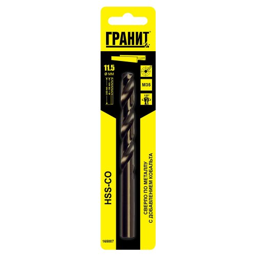 Сверло ГРАНИТ по металлу HSS-Co 11,5*142*94 мм